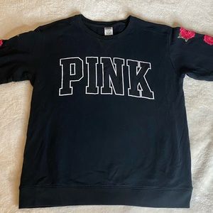 COPY - PINK | Victoria’s Secret | Black Sweatshirt with Roses🌹🖤